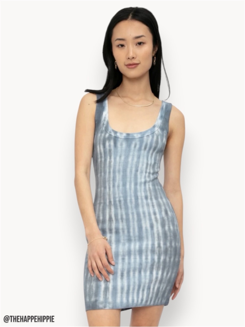 Cotton Citizen Blue Tie-Dye Mini Dress